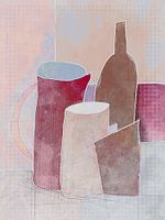 Composition avec bouteille et pichets