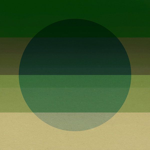 Neon-Kunst. Bunte minimalistische geometrische abstrakte in grün, beige, braun. von Dina Dankers