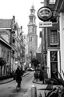 Westertoren / Cafe de Reiger Noir et blanc