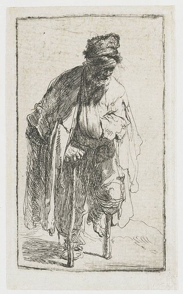 Bettler mit Holzbeinen, Rembrandt van Rijn von Ed z'n Schets