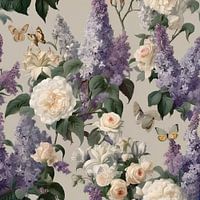 Floral wallpaper in the style of John Sargent Saturdays