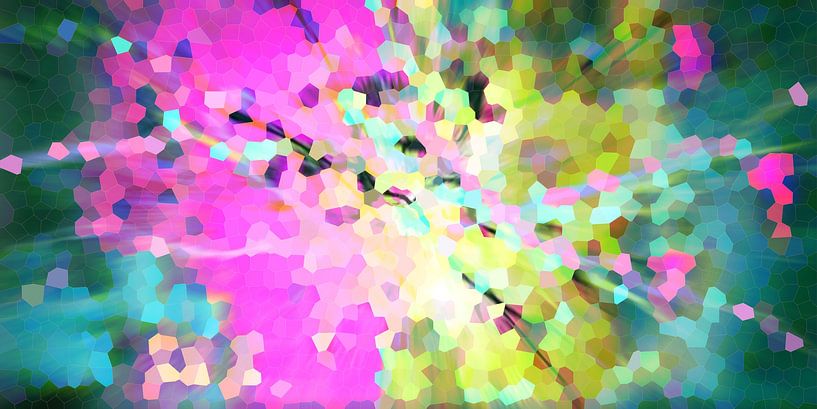 Modernes, abstraktes digitales Kunstwerk in verschiedenen Farben von Art By Dominic