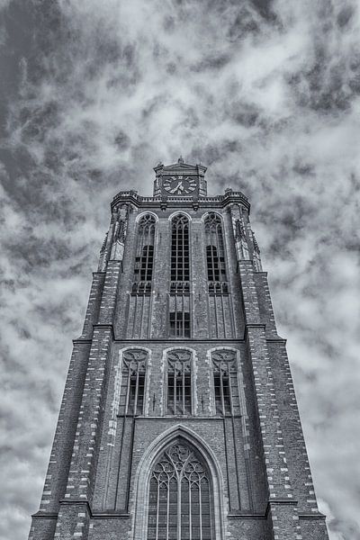 Grote Kerk in Dordrecht - schwarz und weiß von Tux Photography