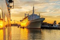 SS Rotterdam at sunset