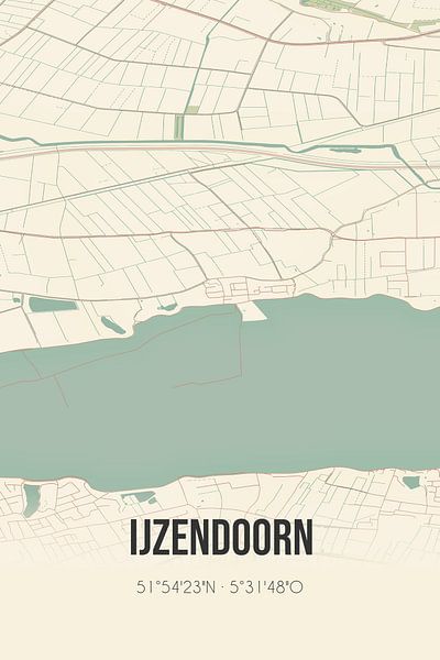 Alte Karte von IJzendoorn (Gelderland) von Ortsdrucke