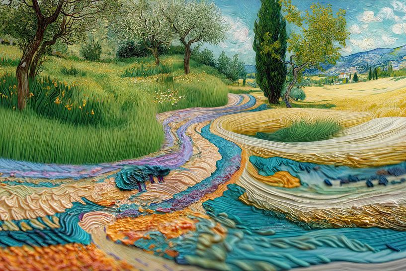collage landscape van Gogh inspiration by Egon Zitter