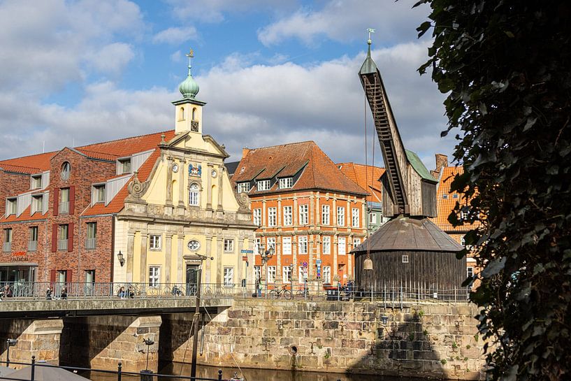 Old crane in the harbor of Lüneburg by Martijn