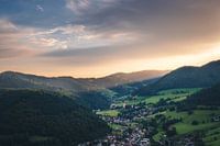 Sonnenaufgang im Münstertal, Schwarzwald, Deutschland