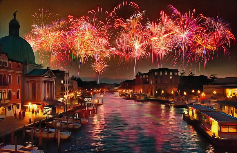 Fireworks in Venice by Petra Köhler