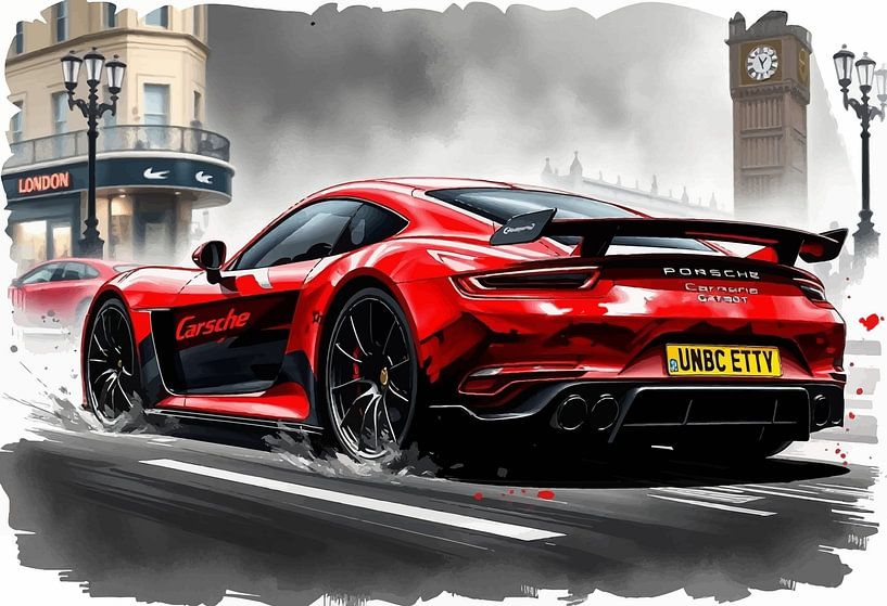 Porsche 911 GT3 RS Racing - Paysage urbain européen par MIROKKU