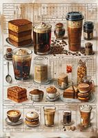 Un monde de café et de gâteaux