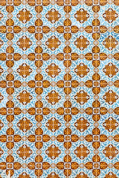 Carreaux typiques du Portugal - bleu / orange par Ellis Peeters