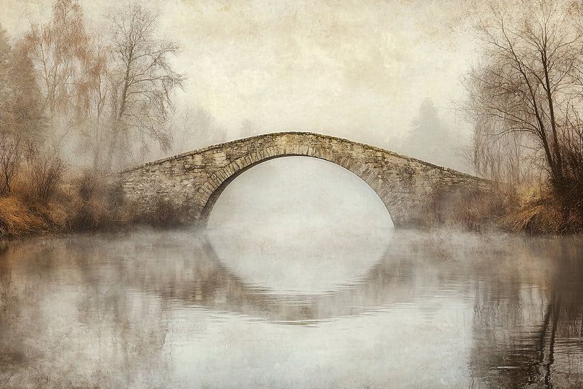 Alte Steinbrücke über den Fluss von Imperial Art House