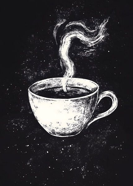 Mystische Kaffeetasse im Sternenhimmel von Pixelbull Design