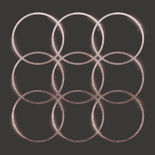 Goldenes Gleichgewicht Art Deco Geometrie von Mad Dog Art