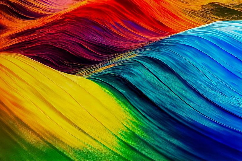 Rainbow colours abstract waves background illustration by Animaflora PicsStock