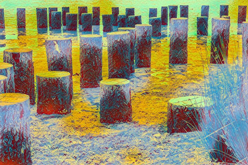 Poles in a landscape by Leo Luijten