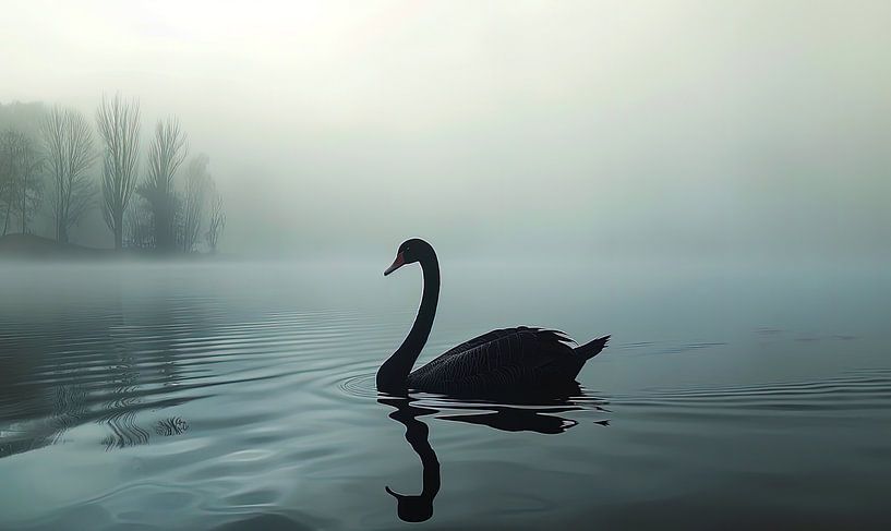 Schwan im Morgennebel von ByNoukk