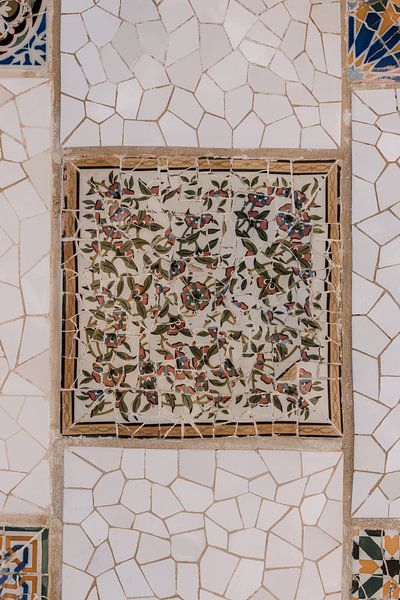 Park Guell | Mosaic wall| Barcelona by Roanna Fotografie