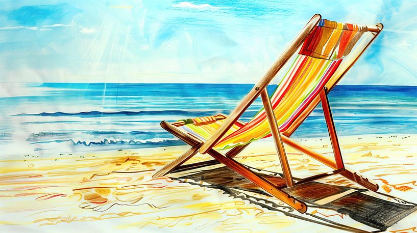 Colourful deckchair by Frank Heinz