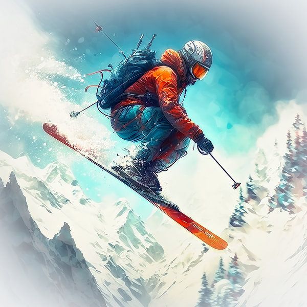 Jumping Skier by Digital Art Nederland