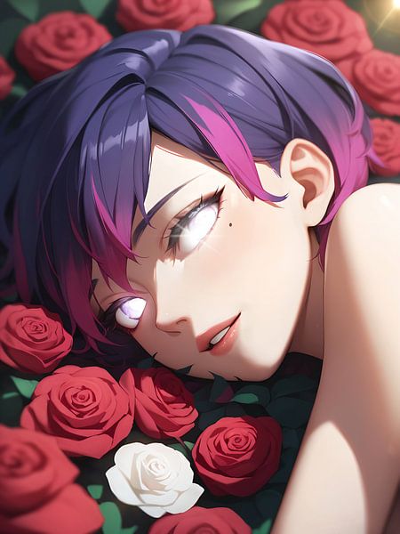 The Girl and the White Rose by Hilde Remerie Photography and digital art