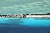 Bonaire, esclave blanc avec les anciennes salines.