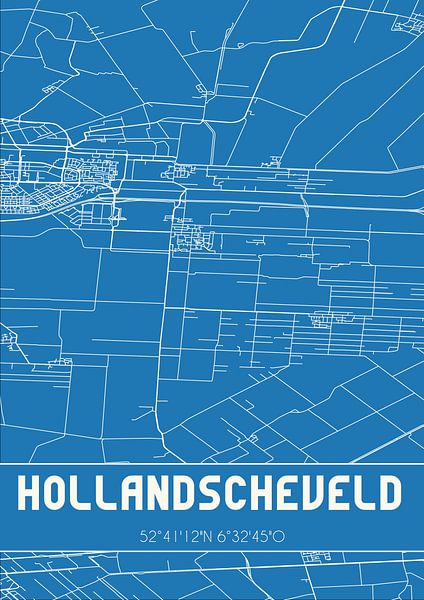 Blaupause | Karte | Hollandscheveld (Drenthe) von Ortsdrucke