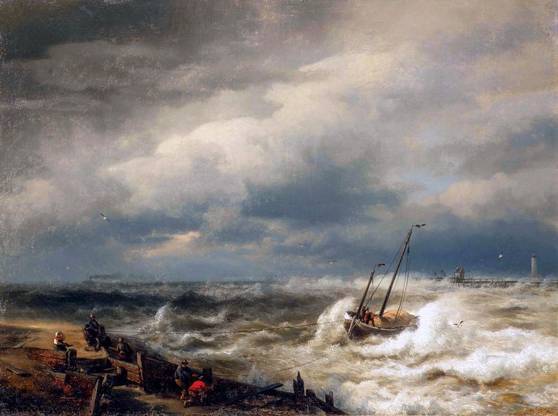 Flood Tide, Ostend - Hermann Herzog, 1869 by Atelier Liesjes