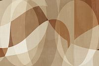 Art abstrait minimaliste en beige et marron sur lin