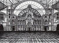 Drawing of the station in Antwerp
