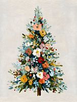 Arbre de Noël avec fleurs