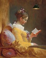 Lesendes Mädchen, Jean-Honoré Fragonard mit Lampe