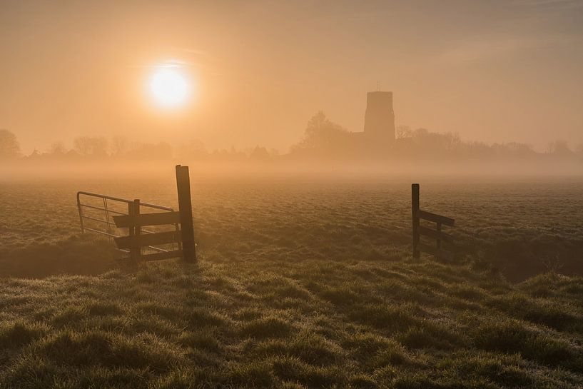 Misty sunrise at the Tower of Ransdorp 2 by Jeroen de Jongh Photography