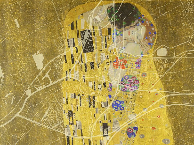 Karte von Meppel dem Kuss von Gustav Klimt von De Kaartenwinkel