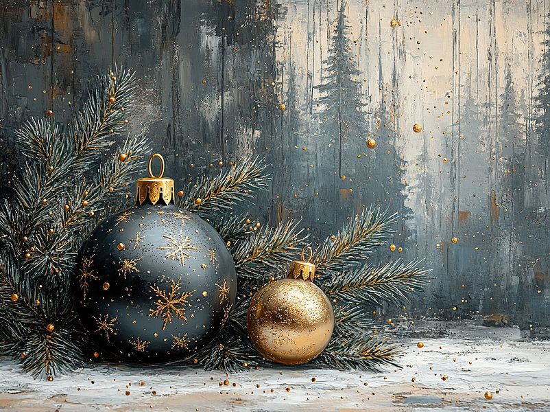 Boules de Noël | Scène de décoration festive de Noël par Caprices d'Art