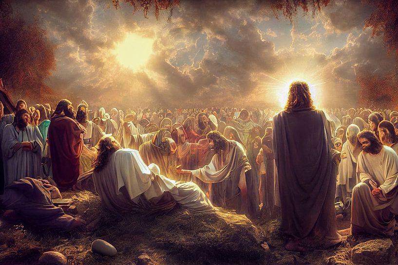 Resurrection of Jesus. Christian Easter, painting -art illustration by Animaflora PicsStock