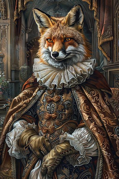 Fuchs im Barockstil von Poster Art Shop