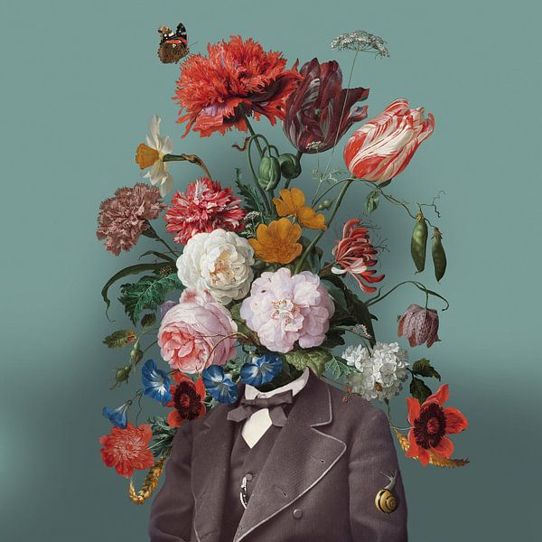 Selbstbildnis mit Blumen 3 von toon joosen