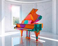 Punk piano in the marble hall