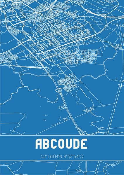 Blueprint | Carte | Abcoude (Utrecht) par Affiches de lieux