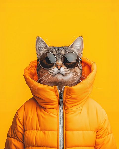 Cat in jacket by Wall Wonder