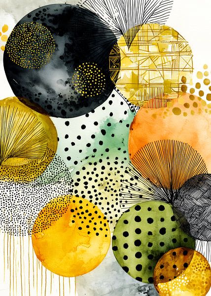 Abstraktion moderne Malerei Formen und Farben von JBJart Justyna Jaszke