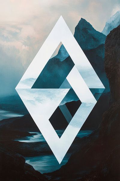 Geometrisches Landschaftsdesign – Modern von Poster Art Shop