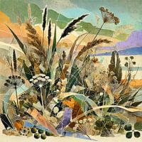 Wiese mit Gräsern und Doldenblütlern