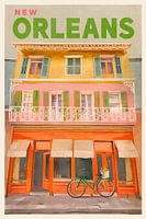 Nouvelle-Orléans Louisiane Affiche de voyage vintage