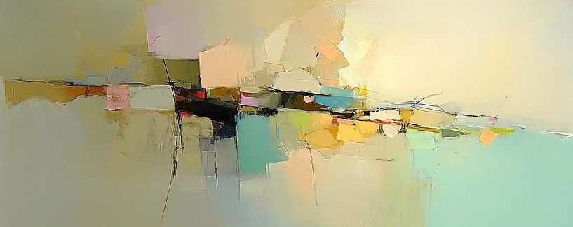 Pastell Abstrakt | Türkis Ruhig von Zen und Mehr