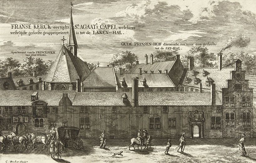 Coenraet Decker, Blick auf den Prinsenhof in Delft, 1678 - 1703 von Atelier Liesjes