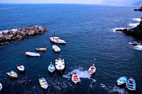 Boote an der Küste von Cinque Terre - Riomaggiore 