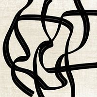 Œuvre d'art moderne avec des coups de pinceau grossiers en noir